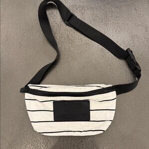 Striped Black and White Belt Bag